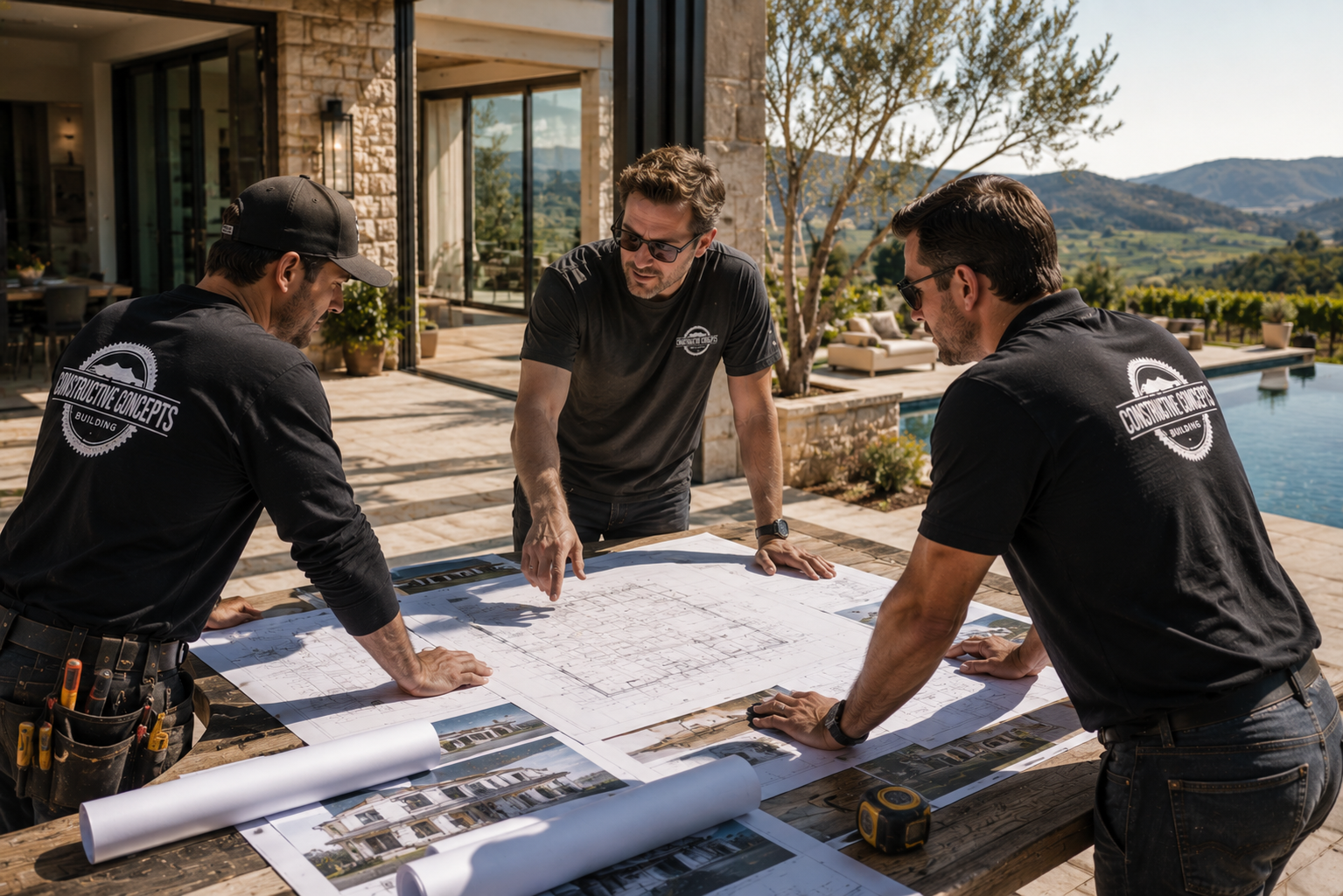 Constructive Concepts Building team reviewing project plans